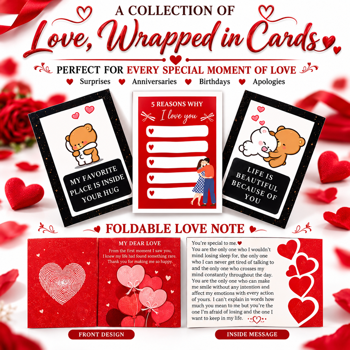 Ready-to-Gift Surprise Love Card Set