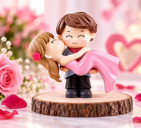 Miniature Love Couple Kissing & Hugging Statue